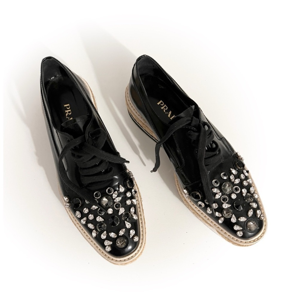 Prada Black Platform Sneakers with Embellishments - Picture 8 of 9